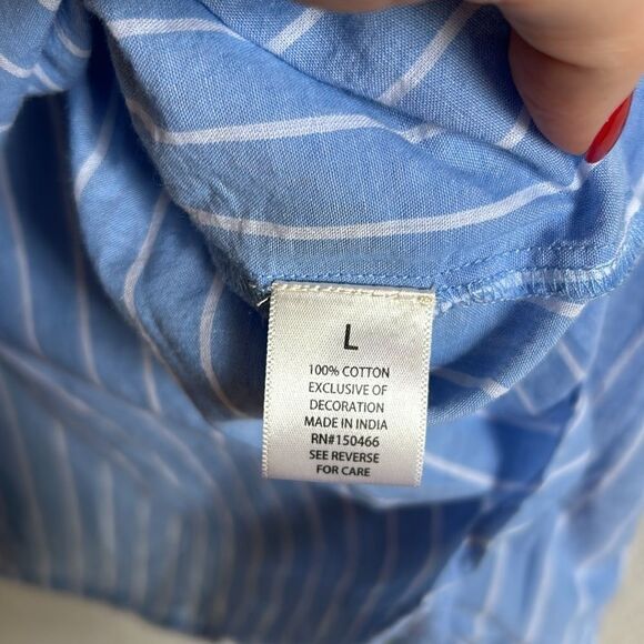 Picket Anthro brand button down shirt Sz L impeccable - Picture 6 of 9